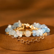 FREE Today: Peace Healing Aquamarine Gravel Design Star Magnetic Buckle Bracelet