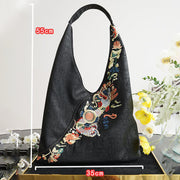 Buddha Stones  Fish Flower Phoenix Embroidery Xiangyunsha Silk Shoulder Bag Shoulder Bag BS 16