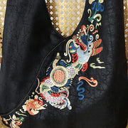 Buddha Stones  Fish Flower Phoenix Embroidery Xiangyunsha Silk Shoulder Bag Shoulder Bag BS 8