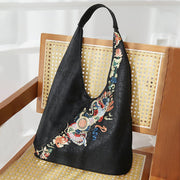 Buddha Stones  Fish Flower Phoenix Embroidery Xiangyunsha Silk Shoulder Bag Shoulder Bag BS 3