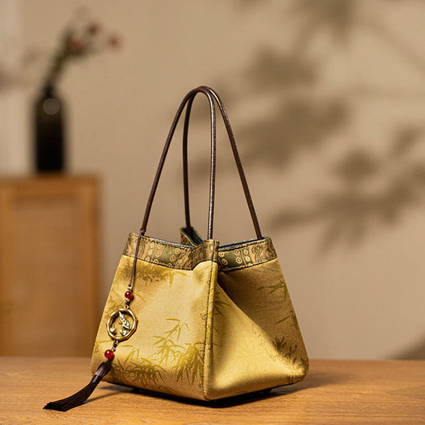 Buddha Stones Bamboo Branches Bead Pendant Tassel Xiangyunsha Silk Shoulder Bag Hangbags Shoudler Bag&Handbags BS 3