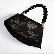 Buddha Stones Plum Bamboo Bead Chain Xiangyunsha Silk Crossbody Bag Shoulder Bag