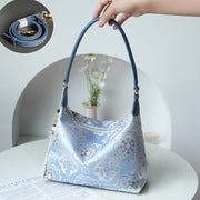 Buddha Stones Lotus Bamboo Crane Deer Butterfly Mountain Xiangyunsha Silk Song Brocade Crossbody Bag Shoulder Bag