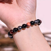 Buddha Stones Natural Tiger's Eye Obsidian Hematite Positive Powerful Bracelet