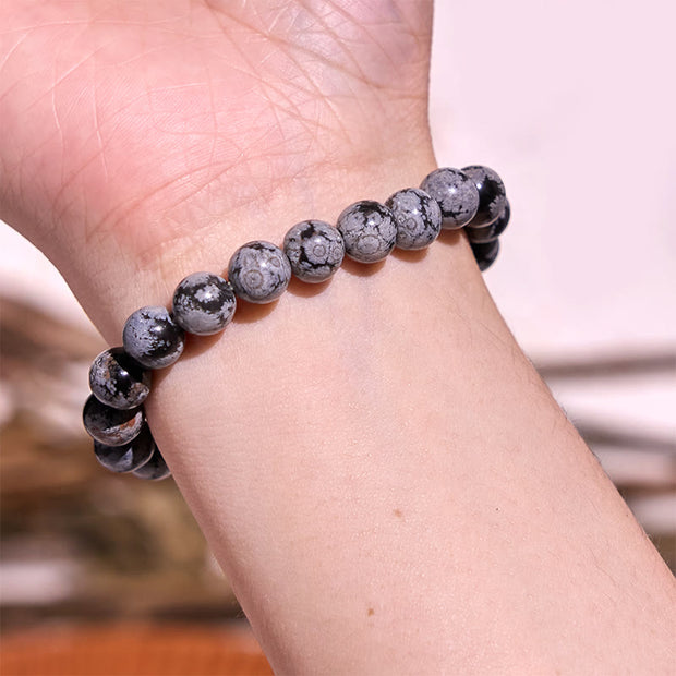 Buddha Stone Snowflake Obsidian Balance Bracelet