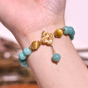 Buddha Stones Jade Yellow Tiger Eye Prosperity Bracelet