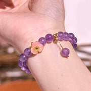 Buddha Stones Amethyst Peach Blossom Fortune Meditation Bracelet