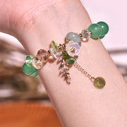 Buddha Stones Blue Crystal Amethyst Sun Stone Green Aventurine Healing Bracelet