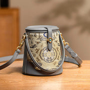 Buddha Stones Deer Crane Bamboo Flower Song Brocade Xiangyunsha Silk Crossbody Bag Hangbags Crossbody Bag&Handbags BS 1