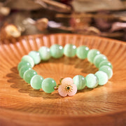 Buddha Stones Cat's Eye Chrysoberyl Flower Love Bracelet