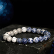 Buddha Stones Sodalite Picasso Jasper White Turquoise Intuition Bracelet