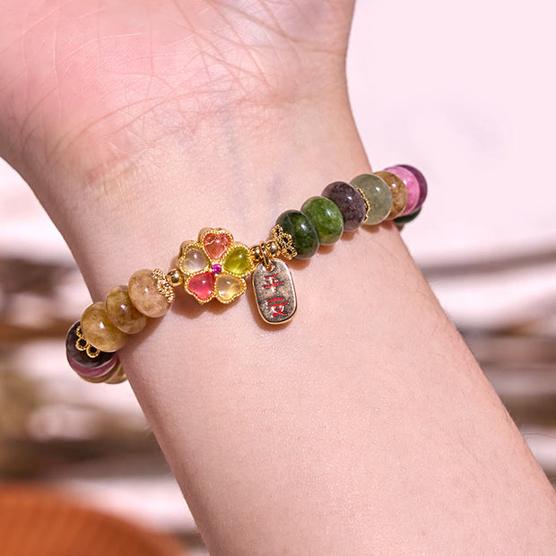 Buddha Stones Tourmaline Jade Safe And Well Love Bracelet