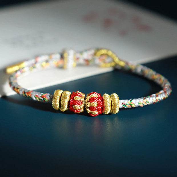 Buddha Stones Chinese Zodiac Natal Buddha Colorful Strings Luck Bracelet Bracelet BS Horse-Mahasattva Bodhisattva(Wrist Circumference: 15-18cm)