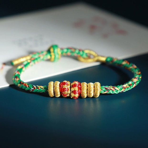 Buddha Stones Chinese Zodiac Natal Buddha Colorful Strings Luck Bracelet