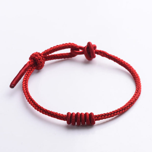 Buddha Stones Red String Eight Stranded Rope Strength Bracelet Bracelet BS 9