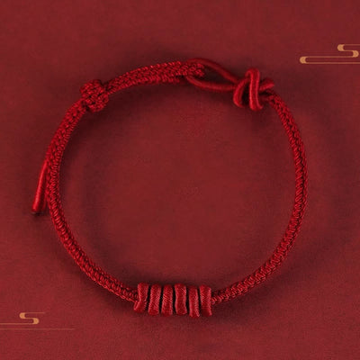 Buddha Stones Red String Eight Stranded Rope Strength Bracelet Bracelet BS Dark Red String(Wrist Circumference: 15-25cm)