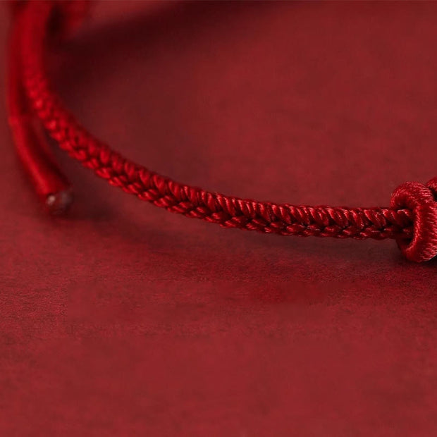 Buddha Stones Red String Eight Stranded Rope Strength Bracelet