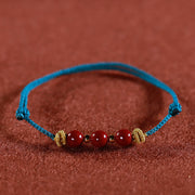 Buddha Stones Colorful String Cinnabar Calm Bracelet