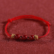 Buddha Stones Colorful String Cinnabar Calm Bracelet