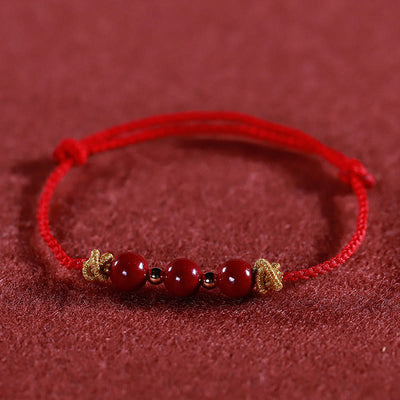 Buddha Stones Colorful String Cinnabar Calm Bracelet