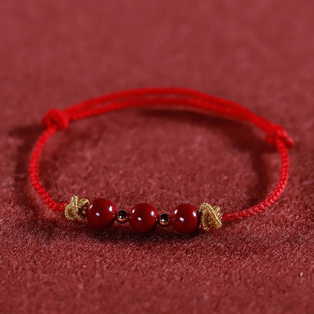 Buddha Stones Colorful String Cinnabar Calm Bracelet