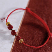 Buddha Stones Colorful String Cinnabar Calm Bracelet