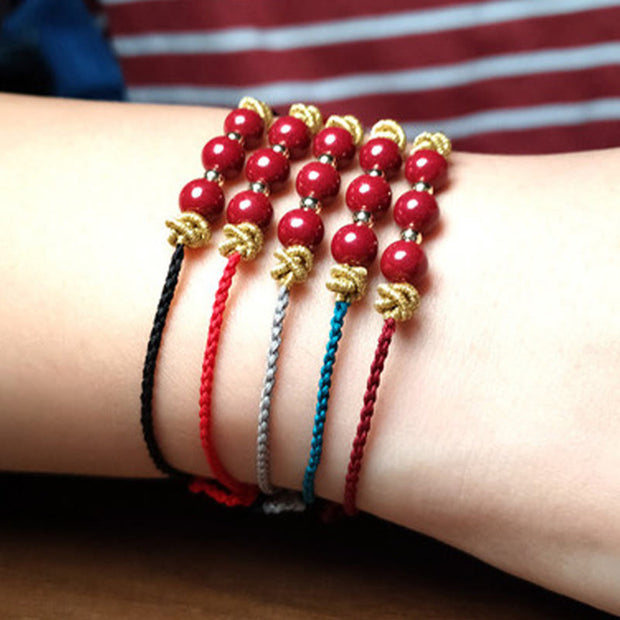 Buddha Stones Colorful String Cinnabar Calm Bracelet Bracelet BS 17