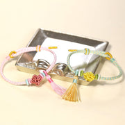 Buddha Stones Colorful String Peach Blossom Knot Tassels Protection Bracelet Bracelet BS 3