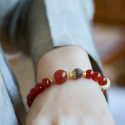 Buddha Stones Red Agate Agarwood Confidence Bracelet Bracelet BS 3