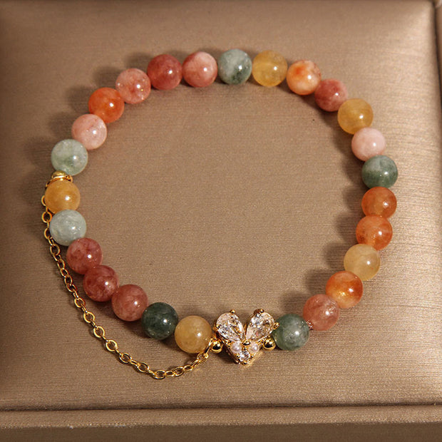 Buddha Stones Citrine Green Crystal Prosperity Bracelet