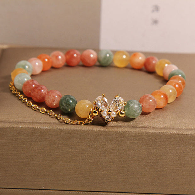 Buddha Stones Citrine Green Crystal Prosperity Bracelet Bracelet BS Various Crystal(Wrist Circumference: 14-16cm)