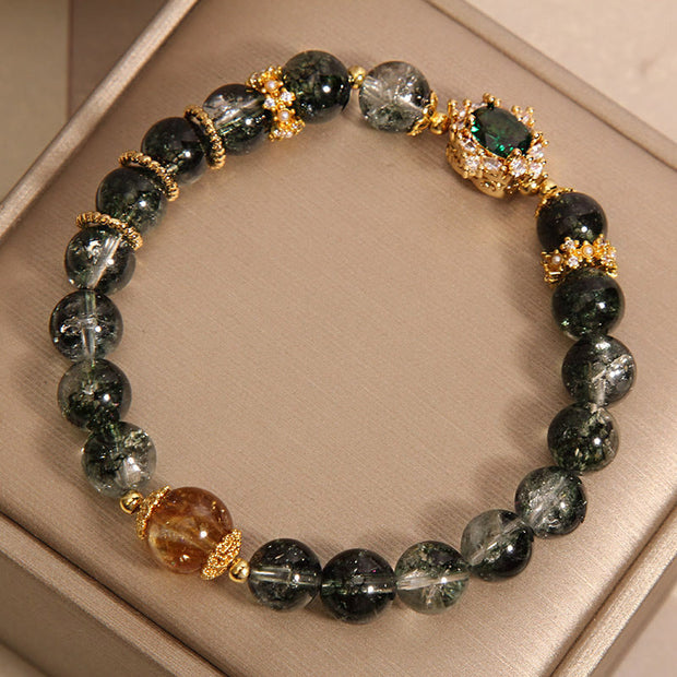 Buddha Stones Green Phantom Green Crystal Confidence Bracelet Bracelet BS 3