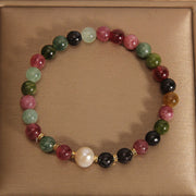 Buddha Stones Tourmaline Pearl Wisdom Bracelet Bracelet BS 4