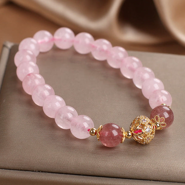 FREE Today: Love and Self-acceptance Pink Crystal Strawberry Quartz Bracelet