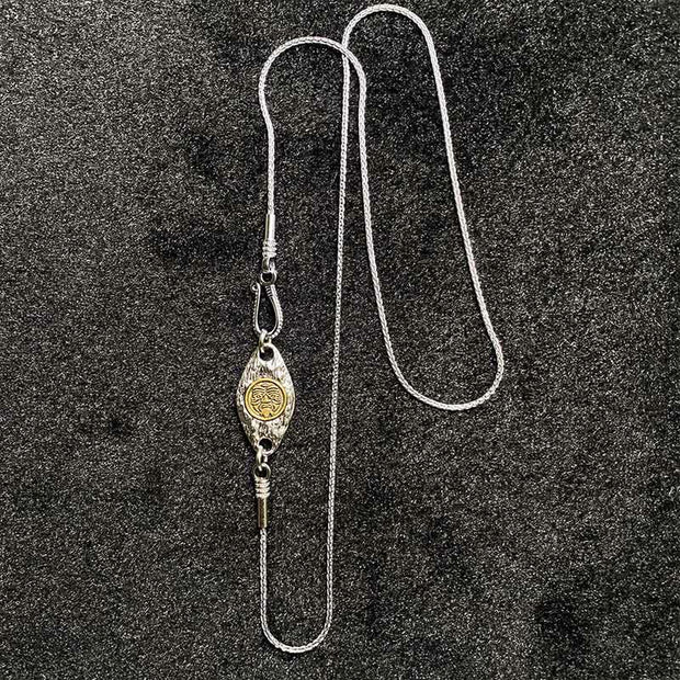 Buddha Stones 925 Sterling Silver Tibetan Yellow Jambhala God of Wealth Protection Necklace Pendant