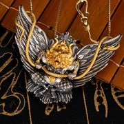 Buddha Stones 925 Sterling Silver Tibetan Garuda Bird Dragon Snake Wisdom Necklace Pendant Necklaces & Pendants BS Garuda&58cm Golden Copper Chain