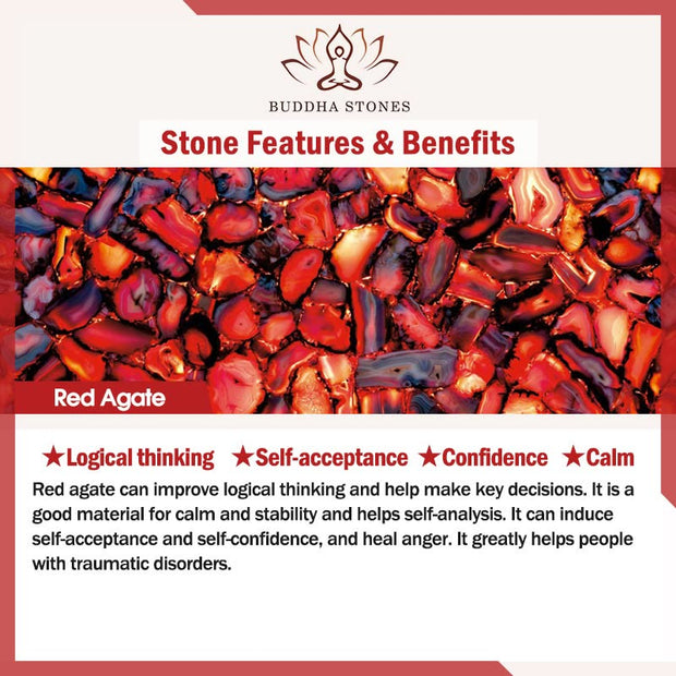 Buddha Stones Red Agate Tiger Eye Aquamarine Moonstone 925 Sterling Silver Confidence Necklace Pendant