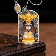 Buddha Stones 925 Sterling Silver Tibetan Garuda Bird Vajra Dorje Bell Protection Necklace Pendant Necklaces & Pendants BS Garuda&50cm Zakiram Copper Chain