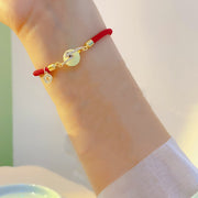 FREE Today: Luck Strength Handmade Red String Copper Coin Year Of The Snake Braided Bracelet