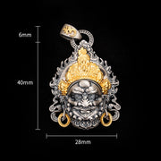 Buddha Stones 925 Sterling Silver Tibetan Yellow Jambhala God of Wealth Protection Necklace Pendant Necklaces & Pendants BS 8