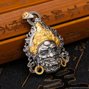 Buddha Stones 925 Sterling Silver Tibetan Yellow Jambhala God of Wealth Protection Necklace Pendant Necklaces & Pendants BS Yellow Jambhala(Pendant Only)