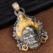 Buddha Stones 925 Sterling Silver Tibetan Yellow Jambhala God of Wealth Protection Necklace Pendant Necklaces & Pendants BS 3