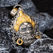 Buddha Stones 925 Sterling Silver Tibetan Yellow Jambhala God of Wealth Protection Necklace Pendant Necklaces & Pendants BS 7