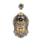 Buddha Stones 925 Sterling Silver Tibetan Zakiram Goddess of Wealth Dzi Bead Protection Necklace Pendant Necklaces & Pendants BS 14