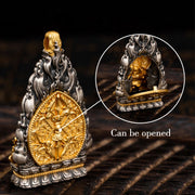 Buddha Stones 925 Sterling Silver Tibet Yellow Jambhala God of Wealth Blessing Necklace Pendant Necklaces & Pendants BS 4