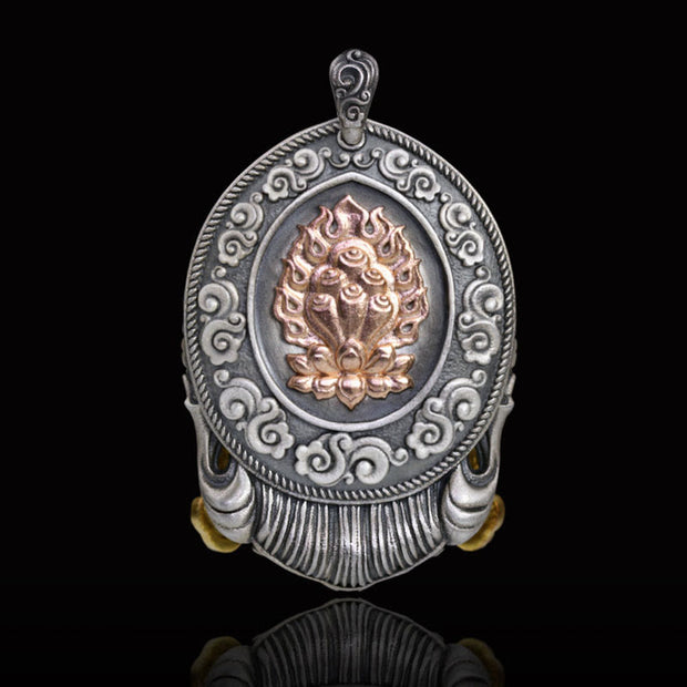 Buddha Stones 925 Sterling Silver Tibetan Zakiram Goddess of Wealth Keep Away Evil Spirits Necklace Pendant Necklaces & Pendants BS 2