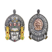 Buddha Stones 925 Sterling Silver Tibetan Zakiram Goddess of Wealth Keep Away Evil Spirits Necklace Pendant Necklaces & Pendants BS 9