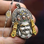 Buddha Stones 925 Sterling Silver Tibetan Zakiram Goddess of Wealth Keep Away Evil Spirits Necklace Pendant Necklaces & Pendants BS Zakiram&50cm Zakiram Copper Chain