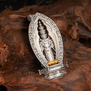 Buddha Stones 925 Sterling Silver Thousand-armed Guanyin Kwan Yin Avalokiteśvara Wealth Necklace Pendant Necklaces & Pendants BS 3