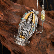 Buddha Stones 925 Sterling Silver Thousand-armed Guanyin Kwan Yin Avalokiteśvara Wealth Necklace Pendant Necklaces & Pendants BS Avalokiteśvara&52cm The Lord of the Corpse Forest Copper Chain